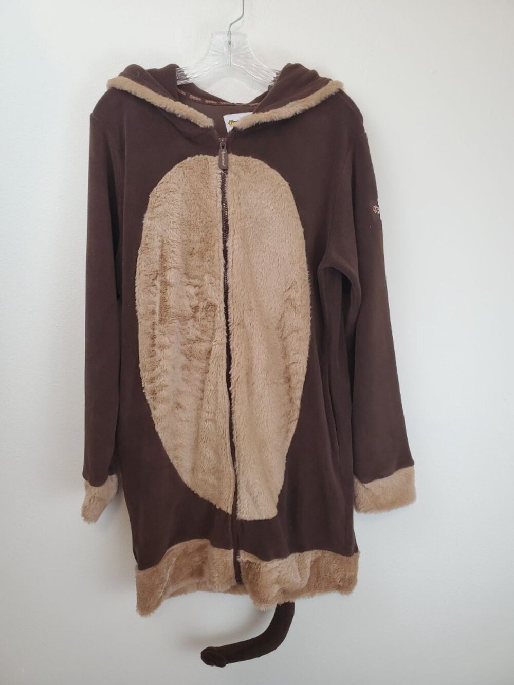 Tipsy Elves Monkey Dress costume; zip up with tail and hood